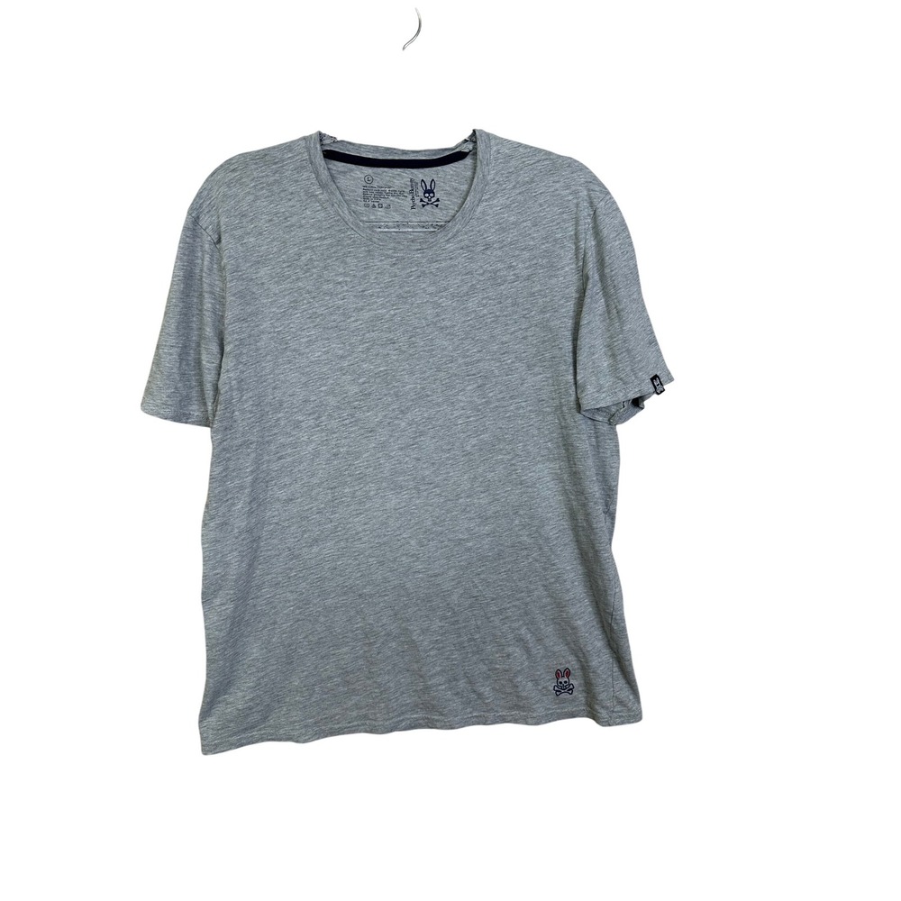 Psycho Bunny Mens Gray large Short Sleeve Crew‎ Neck T-Shirt Logo Casual Top